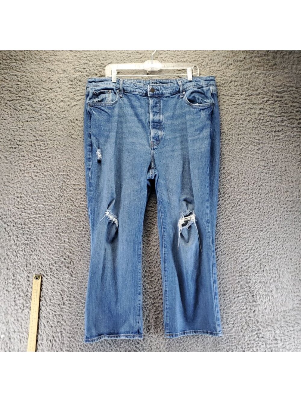A.N.A Jeans Womens 16W Blue High-Rise Straight Button Fly Denim *Read*